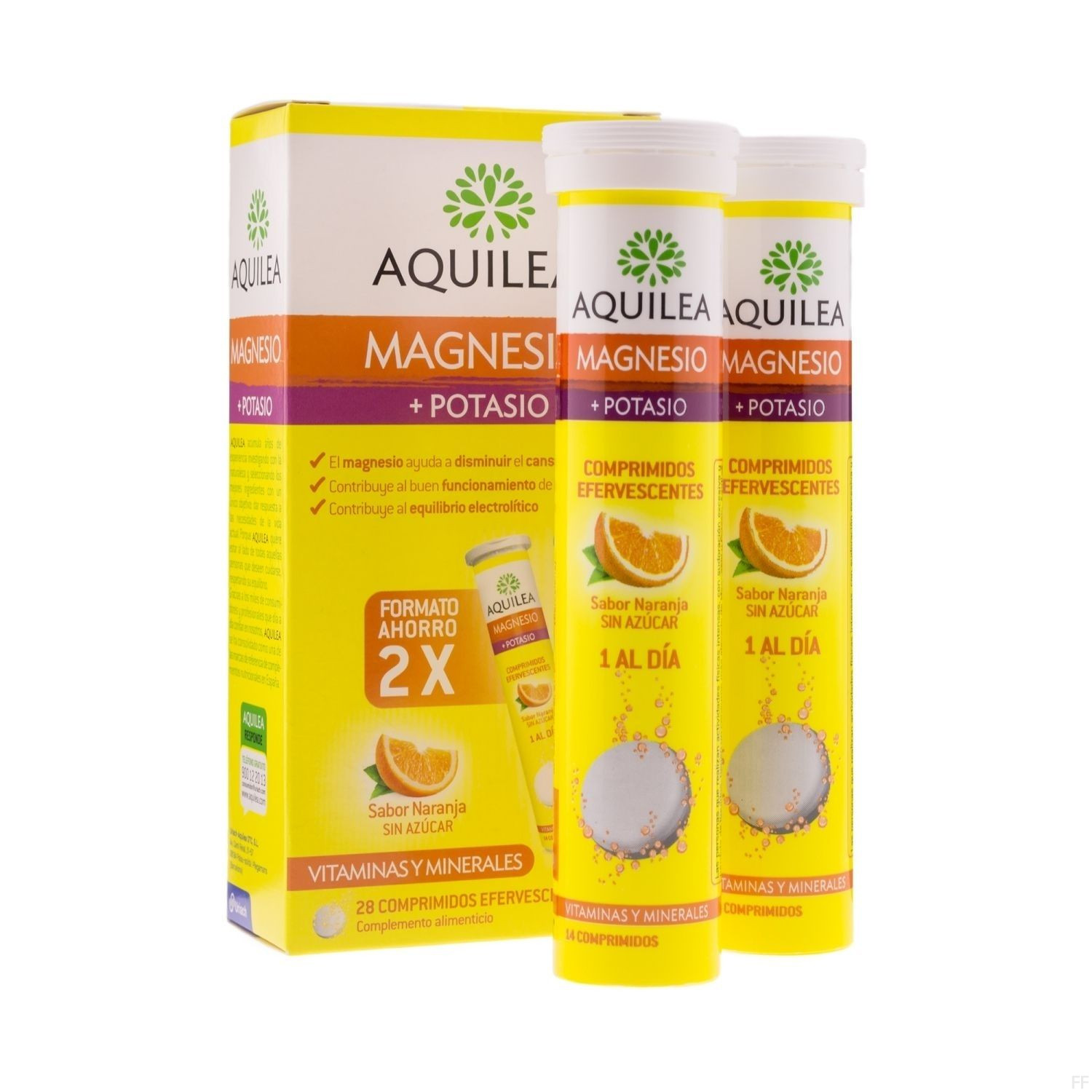 Aquilea Magnesio + Potasio 28 comprimidos efervescentes Sabor naranja