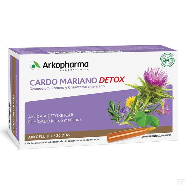 Arkofluido Cardo Mariano Detox 20 ampollas / Arkopharma
