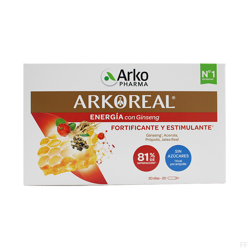 Arkoreal Jalea Real Ginseng Sin Azúcar 20 ampollas Arkopharma