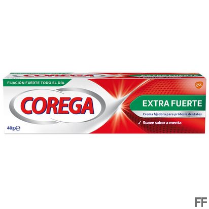 Corega Extra Fuerte Crema Prótesis Dentales Sabor menta 40 g