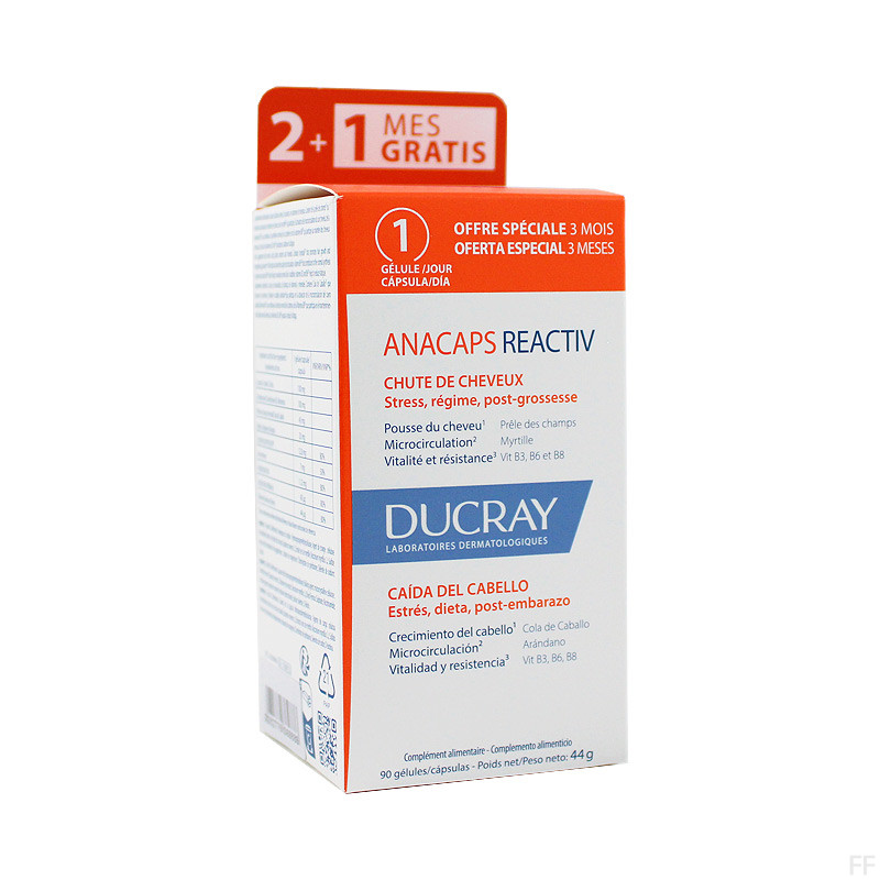 Ducray Anacaps Reactiv Complemento alimenticio 60 + 30 cápsulas