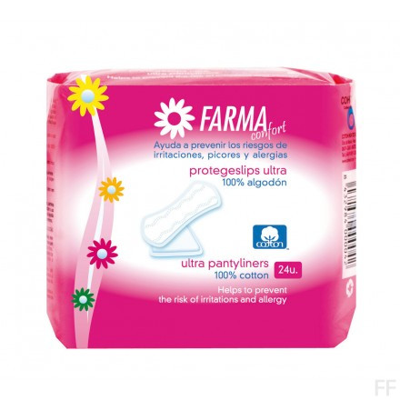 FarmaConfort Protegeslips Ultra 100% algodón 24 uds