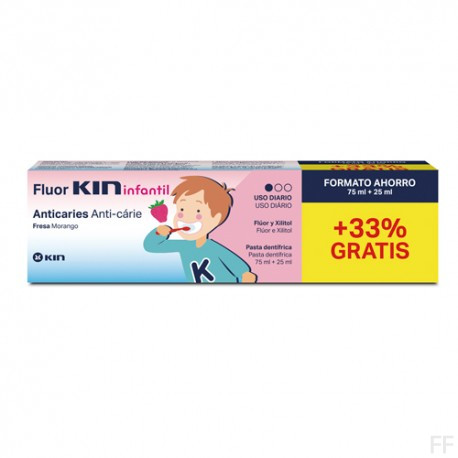 FluorKin Infantil Pasta Dentífrica Sabor fresa 75 ml