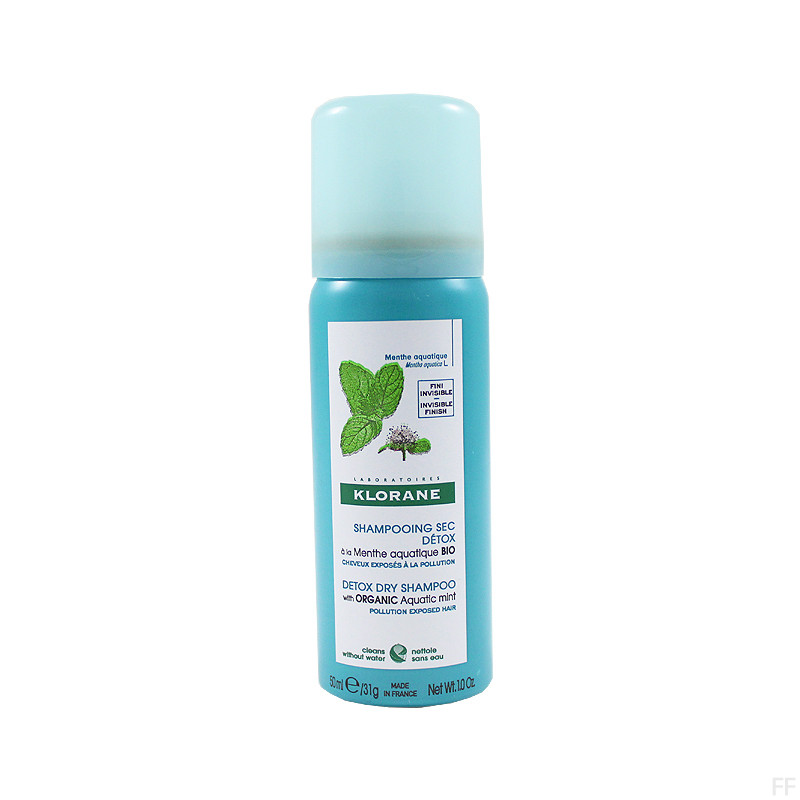 Klorane Mini Champú seco Detox a la Menta acuática BIO 50 ml