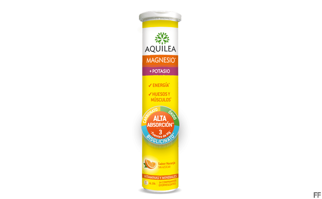 Aquilea Magnesio + Potasio Sabor Naranja 14 comprimidos efervescentes