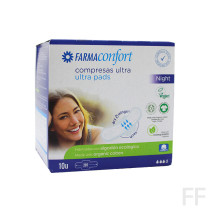 FarmaConfort Compresas Ultra noche Algodón 10 uds