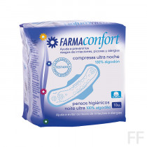 Compresas Ultra noche 100% algodón - FarmaConfort (10 uds)