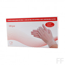 Guantes desechables de vinilo SIN Polvo Talla L 100 uds