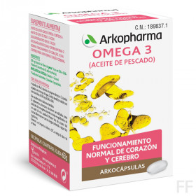 Arkocápsulas Omega 3 Aceite de pescado 100 cápsulas Arkopharma