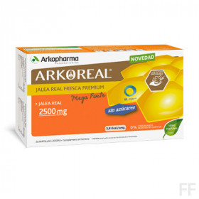 Arkoreal Jalea Real Fresca Premium Mega Forte 2500 mg SIN AZÚCAR 20 ampollas Arkopharma