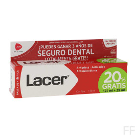 Lacer Pasta dentífrica con flúor 125 ml + 25 ml