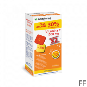 Duplo Arkovital Vitamina C + Zinc 2 x 20 Comprimidos Efervescentes